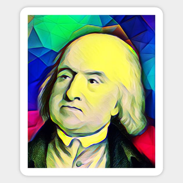 Jeremy Bentham Colourful Portrait | Jeremy Bentham Artwork 7 Sticker by JustLit